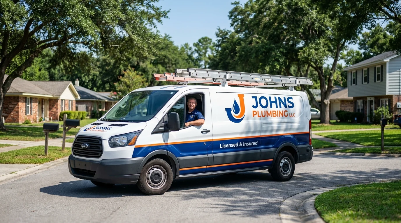 Johns Plumbing LLC service van in Waterflow, NM
