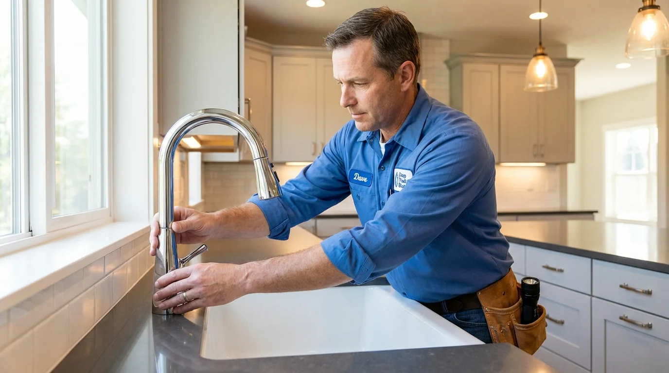 Kitchen faucet installation by Johns Plumbing LLC in Waterflow